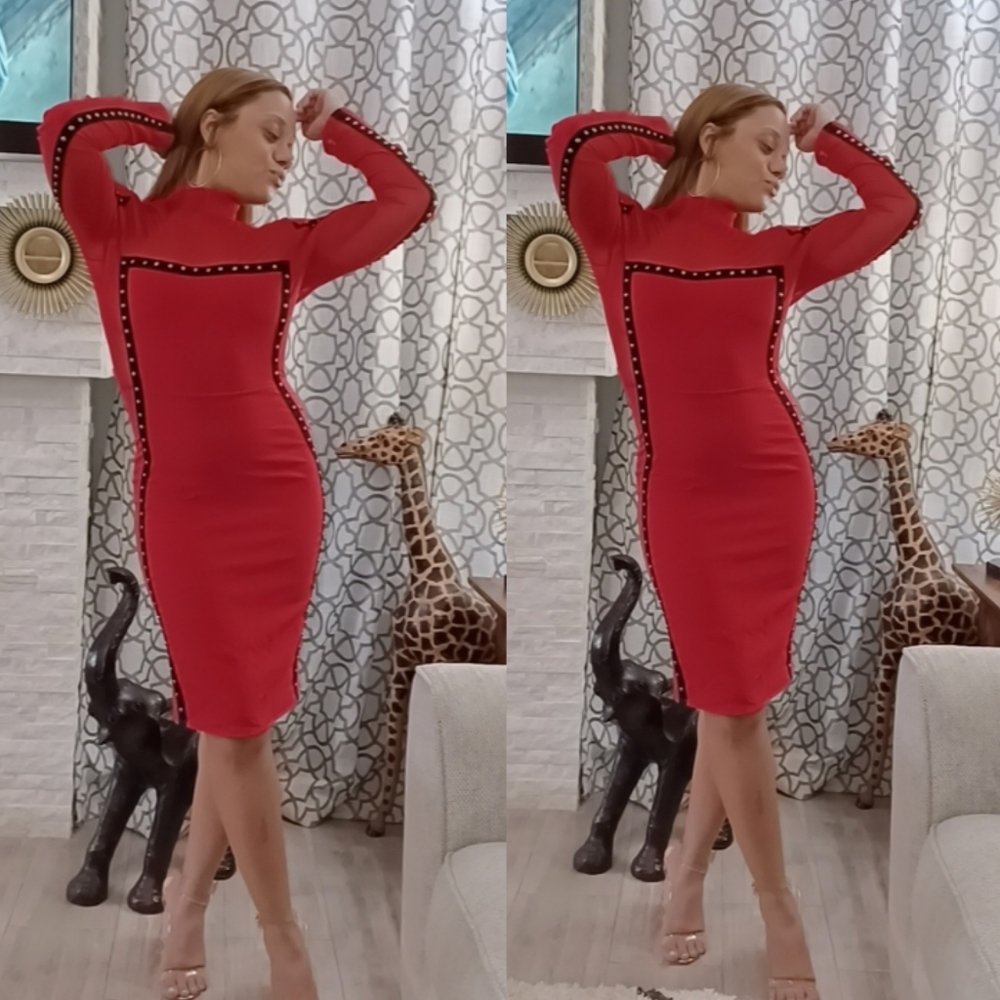 Trendy fashion long sleeve dress